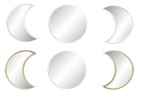 Espejos fase lunar en dorado y plata