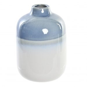 Jarrón de porcelana azul, es un producto bicolor que combina diferentes tonos de azul
