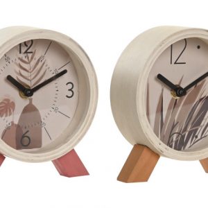Reloj de estilo bohodecor con colores tierras en dos formatos de palmeral y jarrones