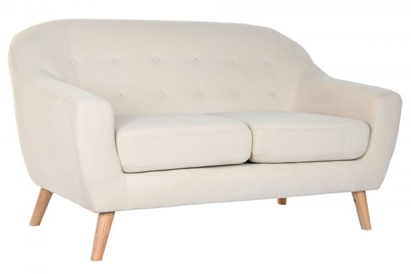 sofa nordico en blanco con las patas de madera