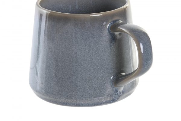 Taza de gres con degradado en color azul oscuro y marron grisaceo