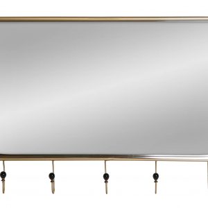 ¡Añade un toque de lujo a tu hogar con un espejo de metal dorado! Esta pieza decorativa única se destaca por su moderno diseño con detalles dorados