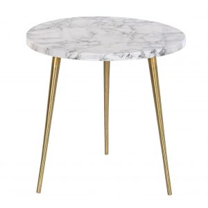 Si buscas una mesa auxiliar con la apariencia más sofisticada, nuestra mesa auxiliar de aluminio con similitud a mármol es la mejor opción. Esta mesa auxiliar única tiene un diseño moderno